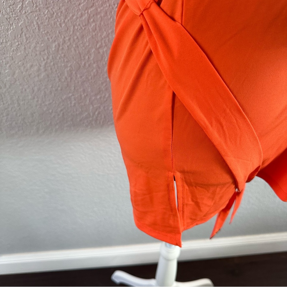 Michael Michael Kors Orange Belted Halter Tunic Gold Chain Neck Size M - Picture 8 of 12